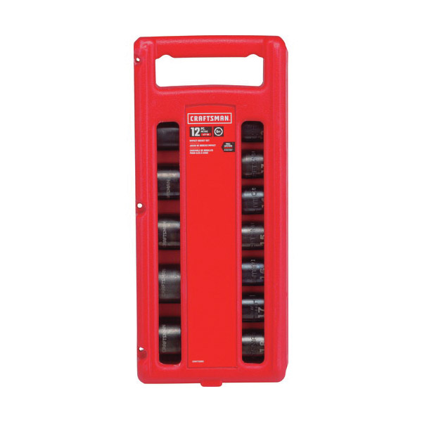 Socket Set, Craftsman, 1/2 in Drive, Metric, Chrome Vanadium Steel, Black Oxide, 12 pc - 3