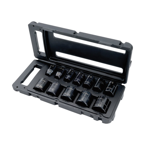 Socket Set, Craftsman, 1/2 in Drive, SAE, Chrome Vanadium Steel, Black Oxide, 12 pc - 2