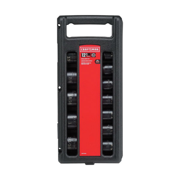 Socket Set, Craftsman, 1/2 in Drive, SAE, Chrome Vanadium Steel, Black Oxide, 12 pc - 3