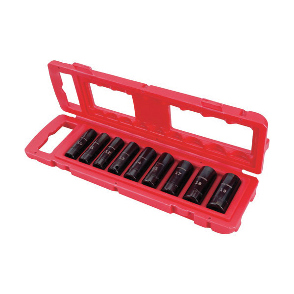 Socket Set, Craftsman, 3/8 in Drive, Metric, Chrome Vanadium Steel, Black Oxide, 9 pc - 2