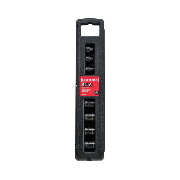 Socket Set, Craftsman, 3/8 and 1/2 in Drive, SAE, Chrome Vanadium Steel, Black Oxide, 9 pc - 3