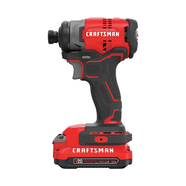 CRAFTSMAN CMCF810C1 Impact Driver Kit, Battery Included, 20 V, 1.5 Ah, 1/4 in Drive, Hex Drive, 3500 ipm - 2