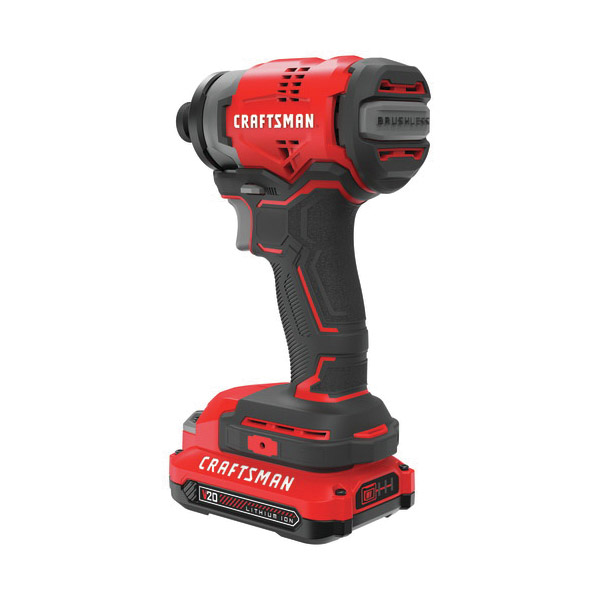CRAFTSMAN CMCF810C1 Impact Driver Kit, Battery Included, 20 V, 1.5 Ah, 1/4 in Drive, Hex Drive, 3500 ipm - 5