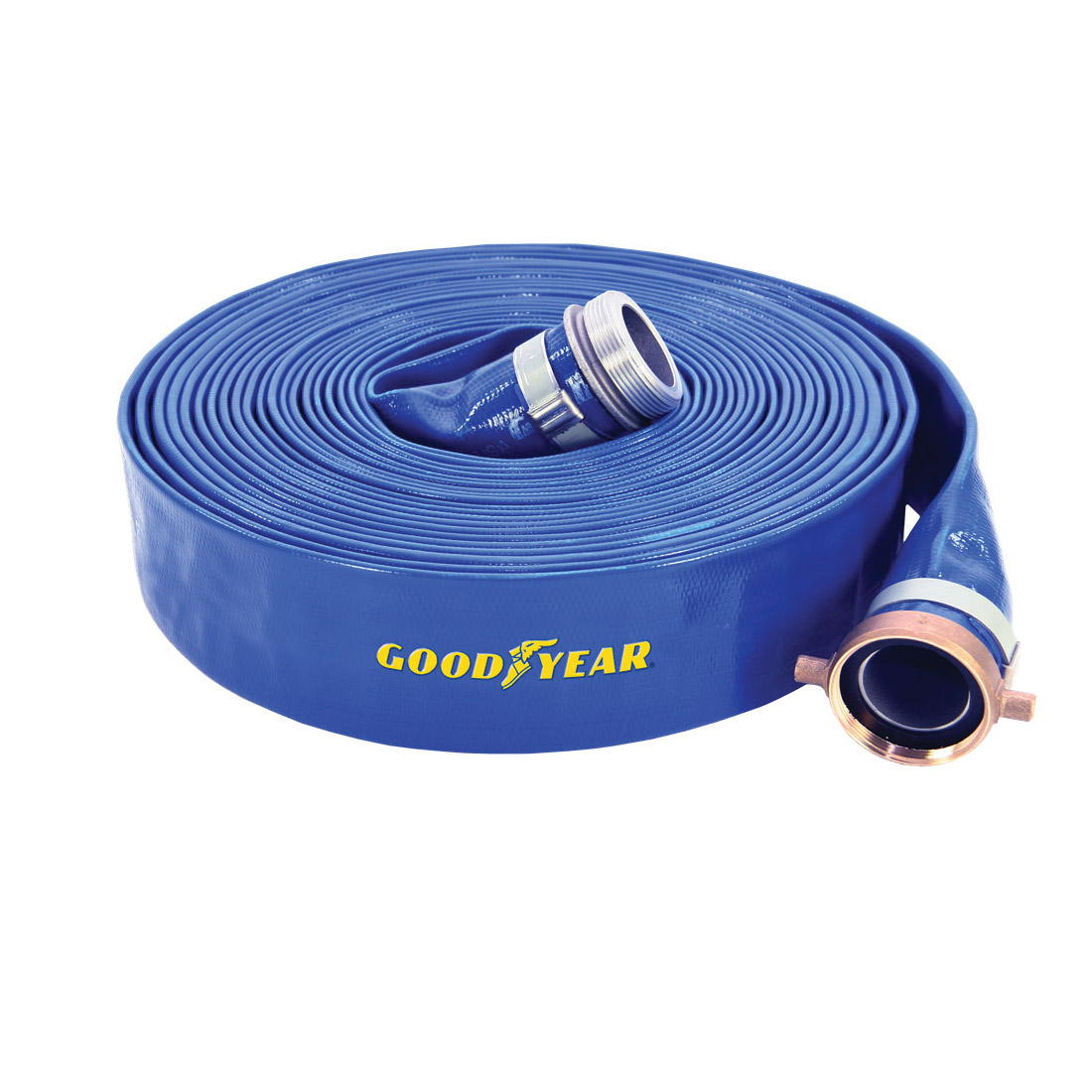 1148-2000-50NPSH Discharge Hose, 2 in ID, 50 ft L, Male x Female, PVC, Blue