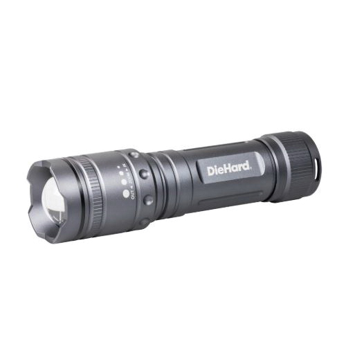 DieHard Series 41-6123 Twist Flashlight, AA Battery, Alkaline Battery, LED Lamp, 1700 Lumens Lumens, Gray