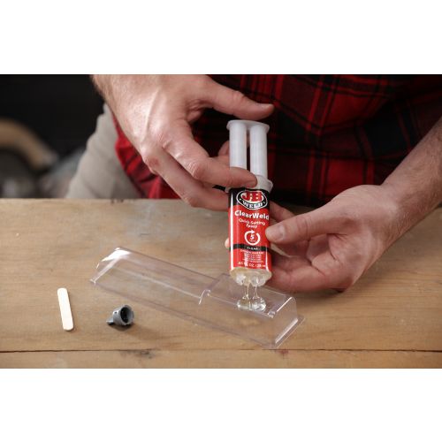 J-B Weld WOODWELD 50151 Epoxy Adhesive, Tan, Solid, 0.85 mL, Syringe