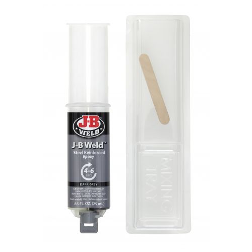 J-B Weld 50165 Epoxy Adhesive, Black Part A/White Part B, Paste, 25 mL, Syringe