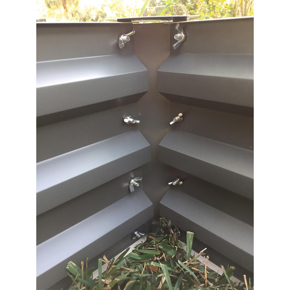 Stratco LG 18424 Raised Garden Bed, 47 in L, 35 in W, 12 in H, Galvanized Steel, Slate Gray
