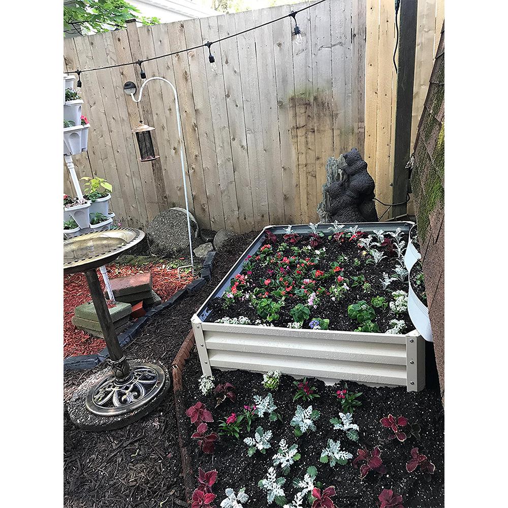Stratco LG 18424 Raised Garden Bed, 47 in L, 35 in W, 12 in H, Galvanized Steel, Slate Gray