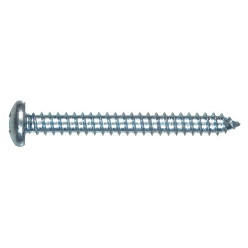 Hillman 966819 Screw, #14 Thread, 1-1/4 in L, Pan Head, Phillips Drive, Sharp Point, Steel, Zinc, 6 PK