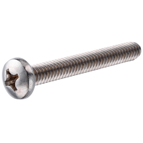 HILLMAN 46497 Machine Screw, 3/8-24 Thread, 3 in L, Fine Thread, Pan Head, Phillips Drive, Stainless Steel, 4 PK - 1