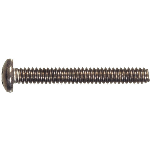 HILLMAN 46471 Machine Screw, 1/4-28 Thread, 1-1/4 in L, Fine Thread, Pan Head, Phillips Drive, Stainless Steel, 15 PK - 2