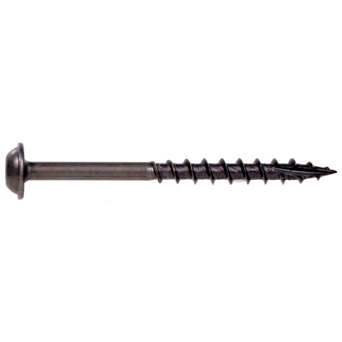 Pocket Screw, Hillman, Square-Drive, Round Washer Head, Course-Thread #8 x 1-1/4 in, Black - 2
