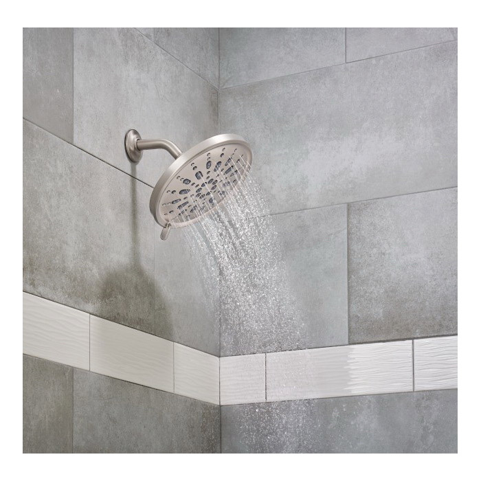 Moen Enthrall Series 21532EPSRN Shower Head, Round, 1.75 gpm, 1/2 in Connection, IPS, 5-Spray Function, Plastic - 2