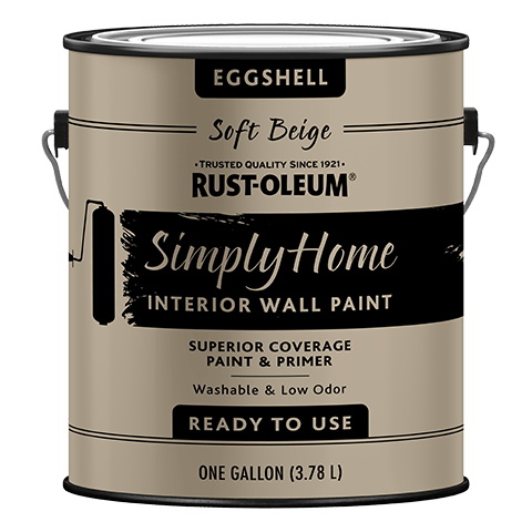 SIMPLY HOME 332118 Wall Paint, Eggshell, Soft Beige, 1 gal