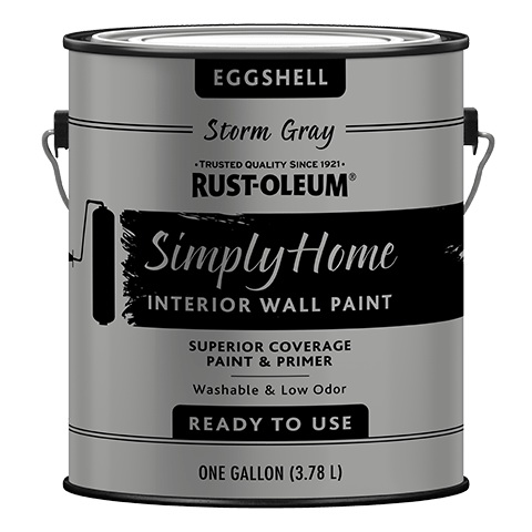 SIMPLY HOME 332143 Wall Paint, Eggshell, Storm Gray, 1 gal