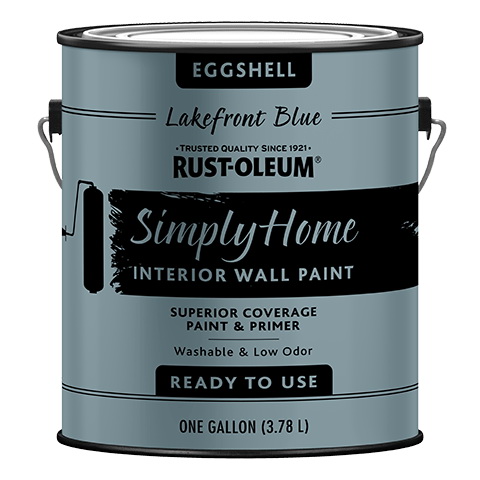 SIMPLY HOME 332144 Wall Paint, Eggshell, Lakefront Blue, 1 gal