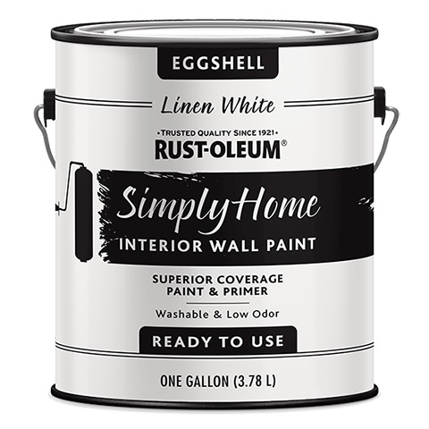 343991 Interior Paint, Eggshell, Linen White, 1 gal, Water Base