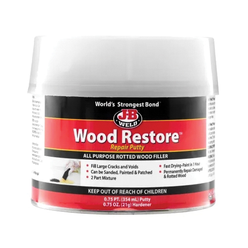 J-B Weld 40003 Wood Restore Repair Putty, Paste, Taupe, 12 oz, Can