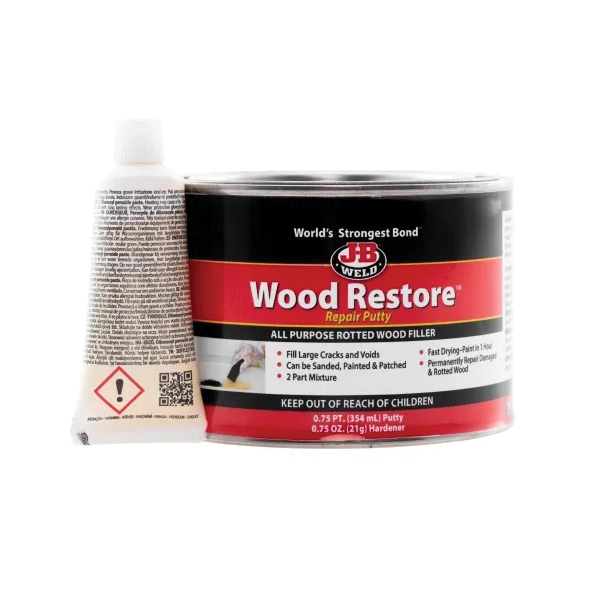 J-B Weld 40003 Wood Restore Repair Putty, Paste, Taupe, 12 oz, Can