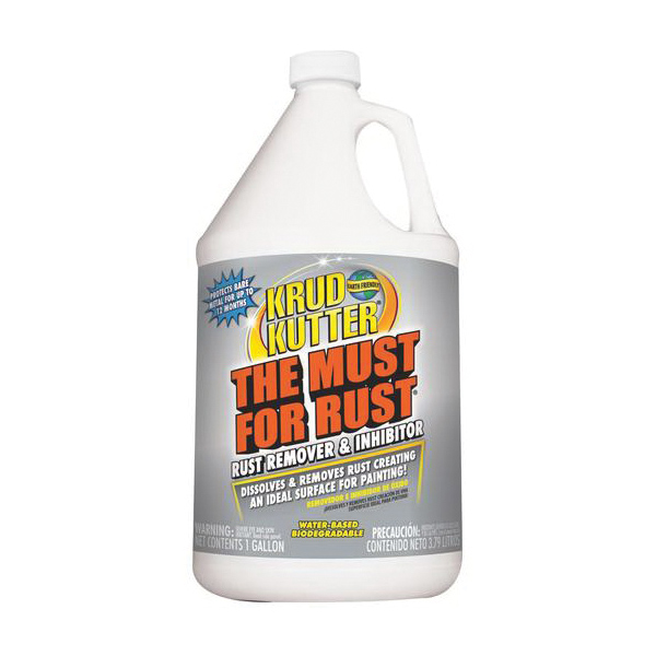 Krud Kutter MR012 Rust Remover and Inhibitor, Liquid, Mild, Light Green, 1 gal, Bottle
