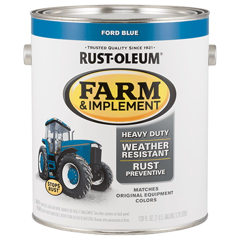 280172 Farm Equipment Paint, Oil Base, Gloss Sheen, Ford Blue, 1 gal, 520 sq-ft/gal Coverage Area