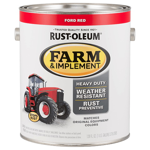 280177 Farm Equipment Paint, Oil Base, Gloss Sheen, Ford Red, 1 gal, 520 sq-ft/gal Coverage Area
