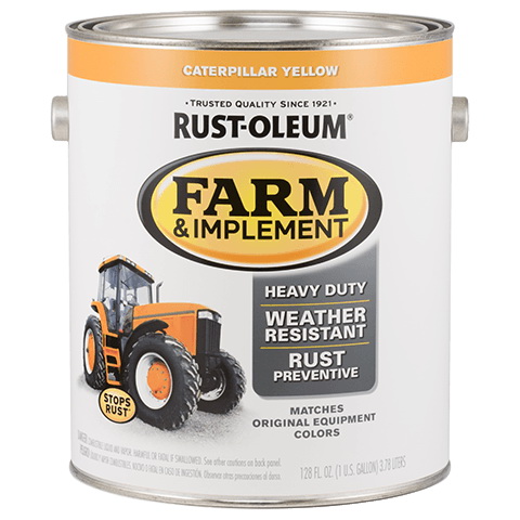 280179 Farm Equipment Paint, Oil Base, Gloss Sheen, Caterpillar Yellow, 1 gal, 520 sq-ft/gal Coverage Area