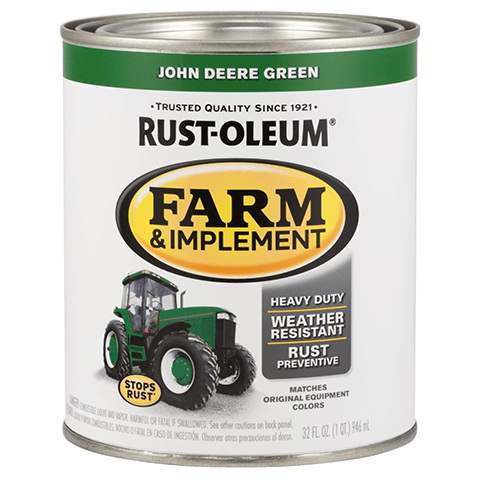 Rust-Oleum 280108 Farm Equipment Paint, Gloss, JD Green, 1 qt
