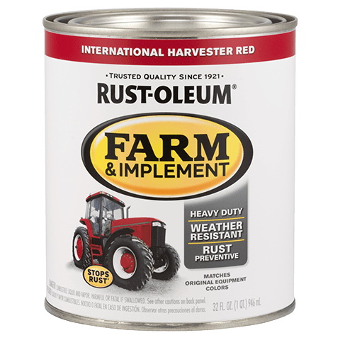 Specialty 280109 Farm Equipment Paint, Oil Base, Gloss Sheen, International Harvester Red, 1 qt