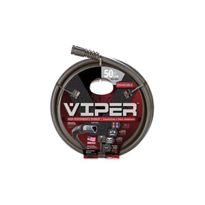 Viper CELVP58050 Garden Hose, 5/8 in, 50 ft L, Rubber, Black