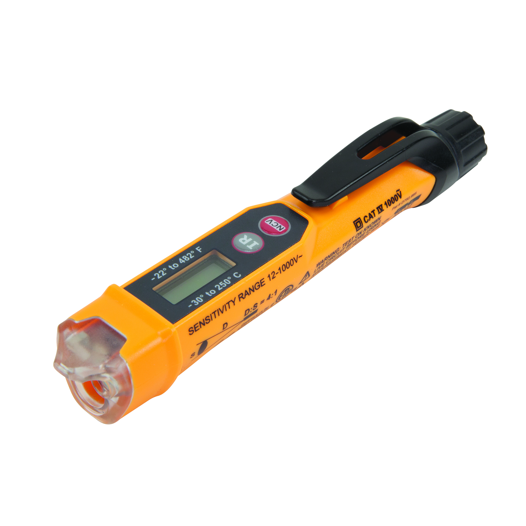 Klein Tools NCVT-4IR Non-Contact Tester with Thermometer, 12 to 1000 VAC, 50 to 500 Hz, -22 to 482 deg F
