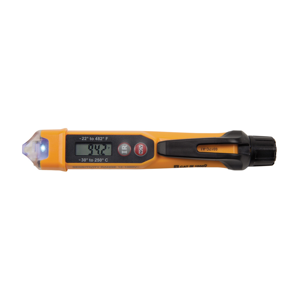 Klein Tools NCVT-4IR Non-Contact Tester with Thermometer, 12 to 1000 VAC, 50 to 500 Hz, -22 to 482 deg F