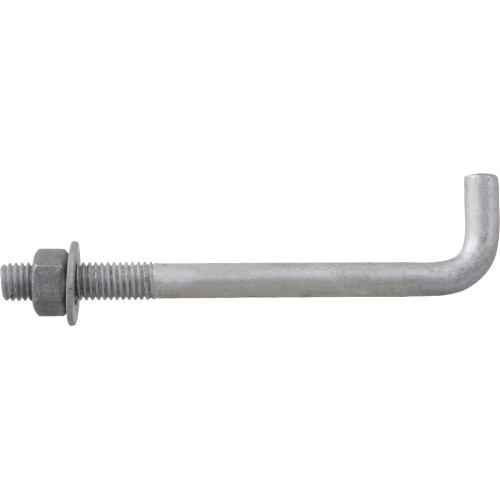 Anchor Bolt, Hillman, Nut & Washer, Hot Dipped, Galvanized, 1/2 in x 6 in - 2