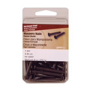 Fluted Masonry Nails, Hillman, Bright, 1-3/4 in, 6 oz - 2