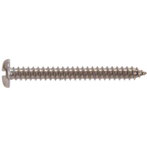 HILLMAN 1508 Screw, #4 Thread, 1/2 in L, Pan Head, Slotted Drive, Sharp Point, Stainless Steel, 30 PK - 2