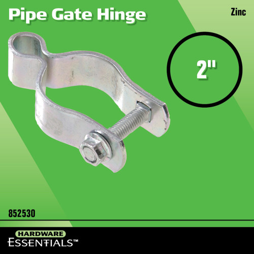 Hardware Essentials 852530 Pipe Gate Hinge, 2 in Dimensions, Steel, Zinc