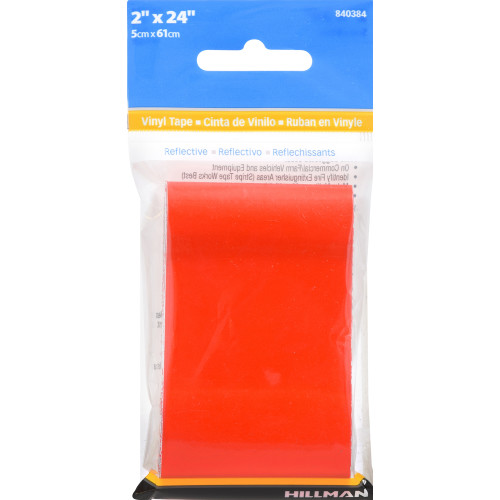 HILLMAN 840384 Reflective Tape, 24 in L, 2 in W, Red - 2