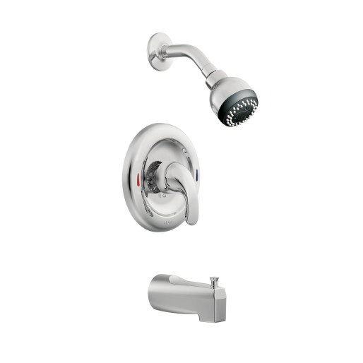 Moen Adler L82694EP Tub and Shower Faucet, Standard Showerhead, 2 gpm Showerhead, 2 Spray Settings, 1-Handle