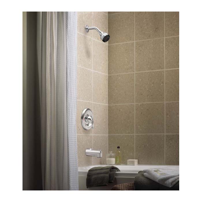 Moen Adler L82694EP Tub and Shower Faucet, Standard Showerhead, 2 gpm Showerhead, 2 Spray Settings, 1-Handle