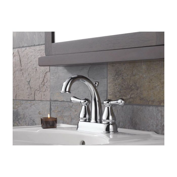 Delta Leland Series 2575LF-MPU Bathroom Faucet, 1.5 gpm, 2-Handle, 3-Faucet Hole, Brass, Chrome Plated