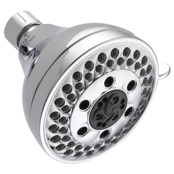 75569C Shower Head, 1.75 gpm, 1/2 in Connection, IPS, 5-Spray Function, Plastic, Chrome, 4-5/32 in Dia