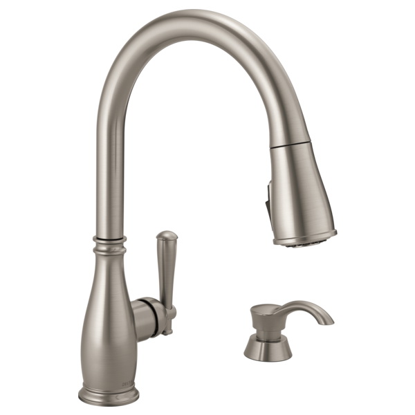 Charmaine Series 19962Z-SSSD-DST Kitchen Faucet, 1.8 gpm, Metal, Stainless, Deck, 8 in Faucet Centers