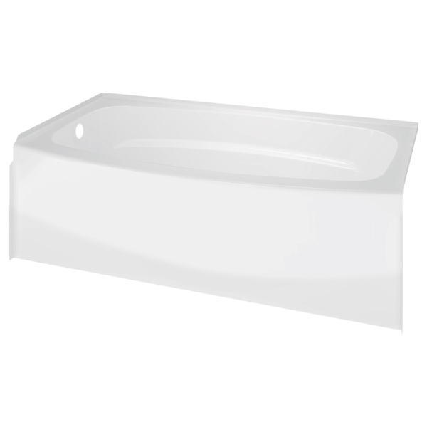 Classic 400 Series 40114L Bathtub, 57 gal Capacity, 60 in L, 30 in W, 18 in H, Direct-to-Stud Installation, White
