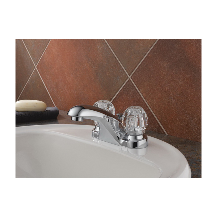 Delta Foundations Series B2512LF Bathroom Faucet, 1.2 gpm, 2-Handle, 3-Faucet Hole, Brass, Chrome Plated