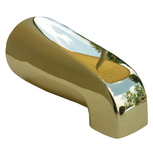 Lasco 08-1103 Universal Bathtub Spout with Diverter, Polished Brass, For: 5/8 in OD Copper Pipe