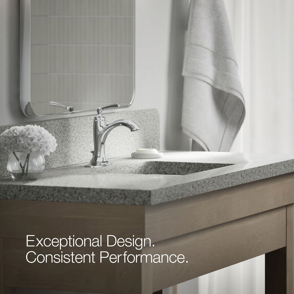 Kohler Elliston Series R72782-4D1-CP Bathroom Faucet, 1.5 gpm, 1-Faucet Handle, Metal, Chrome-Plated, Lever Handle, Yes - 5