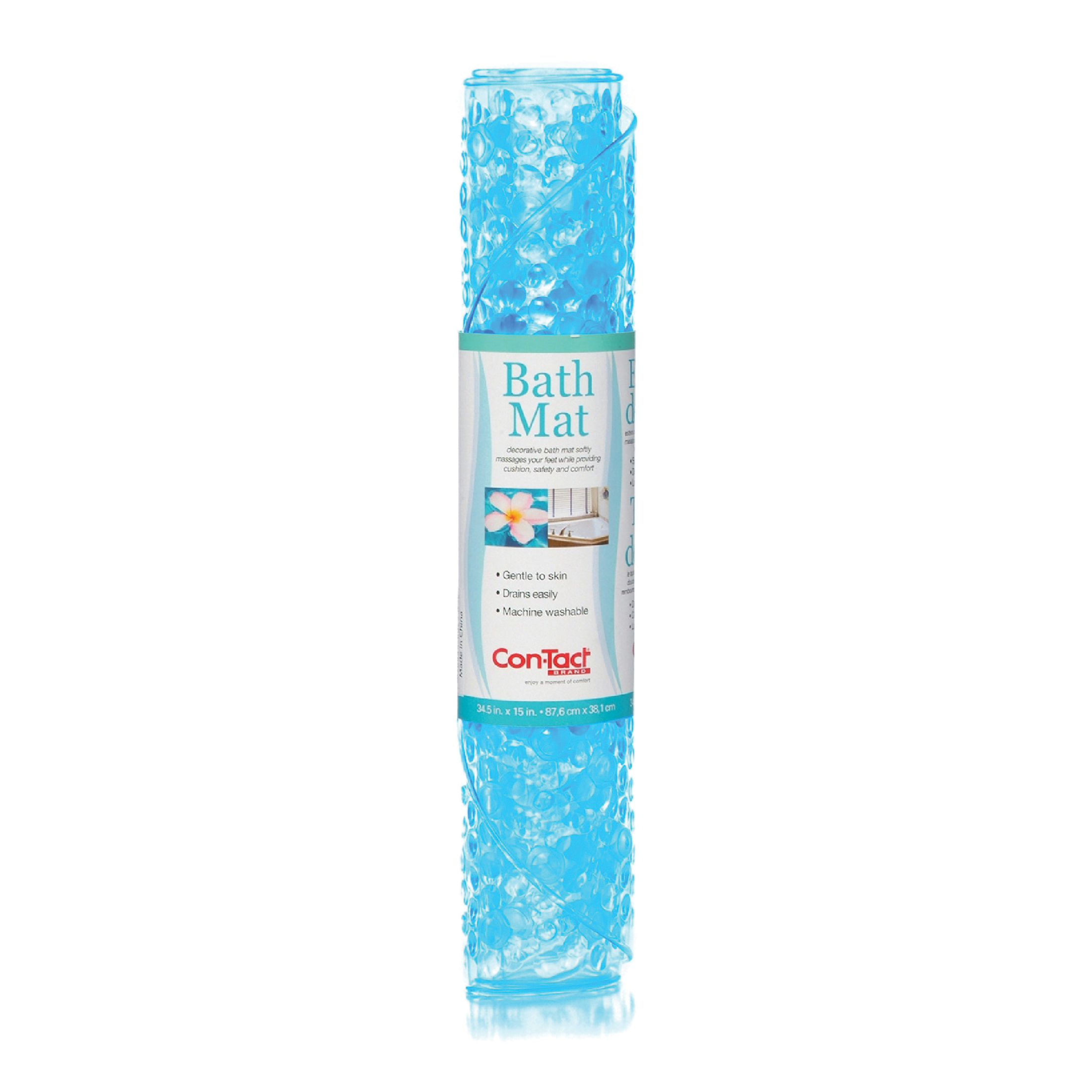 Con-Tact BMAT-C4J01-04 Bubble Bath Mat, 34-1/2 in L, 15 in W, Blue