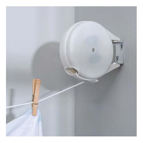 Honey-Can-Do DRY-01113 Retractable Clothesline, 40 ft L, Polyester - 2