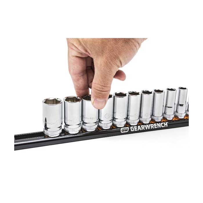 GearWrench 83127 Socket Rail, 14-Drive Clip, 15-1/2 in L, Aluminum - 4